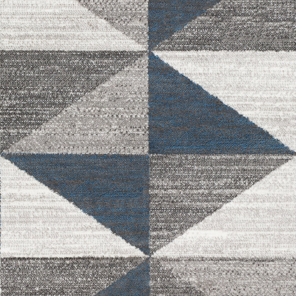 Wade Logan® Lambdin Geometric Sky Blue/Navy Area Rug & Reviews Wayfair